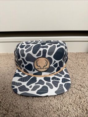 Men's Grey & White Patterned Snapback Hat